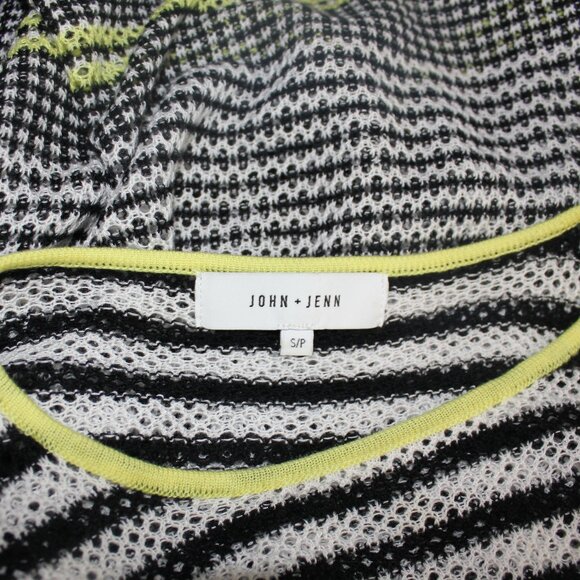 John + Jenn black white long sleeve open shoulder women's sweater size small - Picture 4 of 5